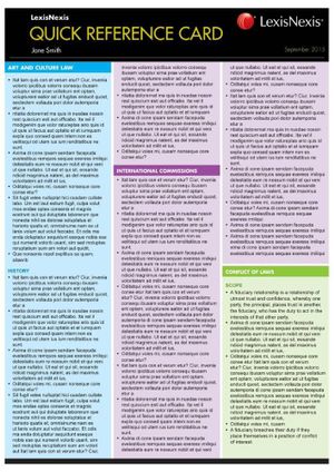 Cover of Business Ethics Quick Reference Card