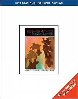Cover of Research Methods for the Behavioral Sciences