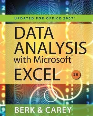 Cover of Data Analysis with Microsoft Excel: Updated for Office 2007